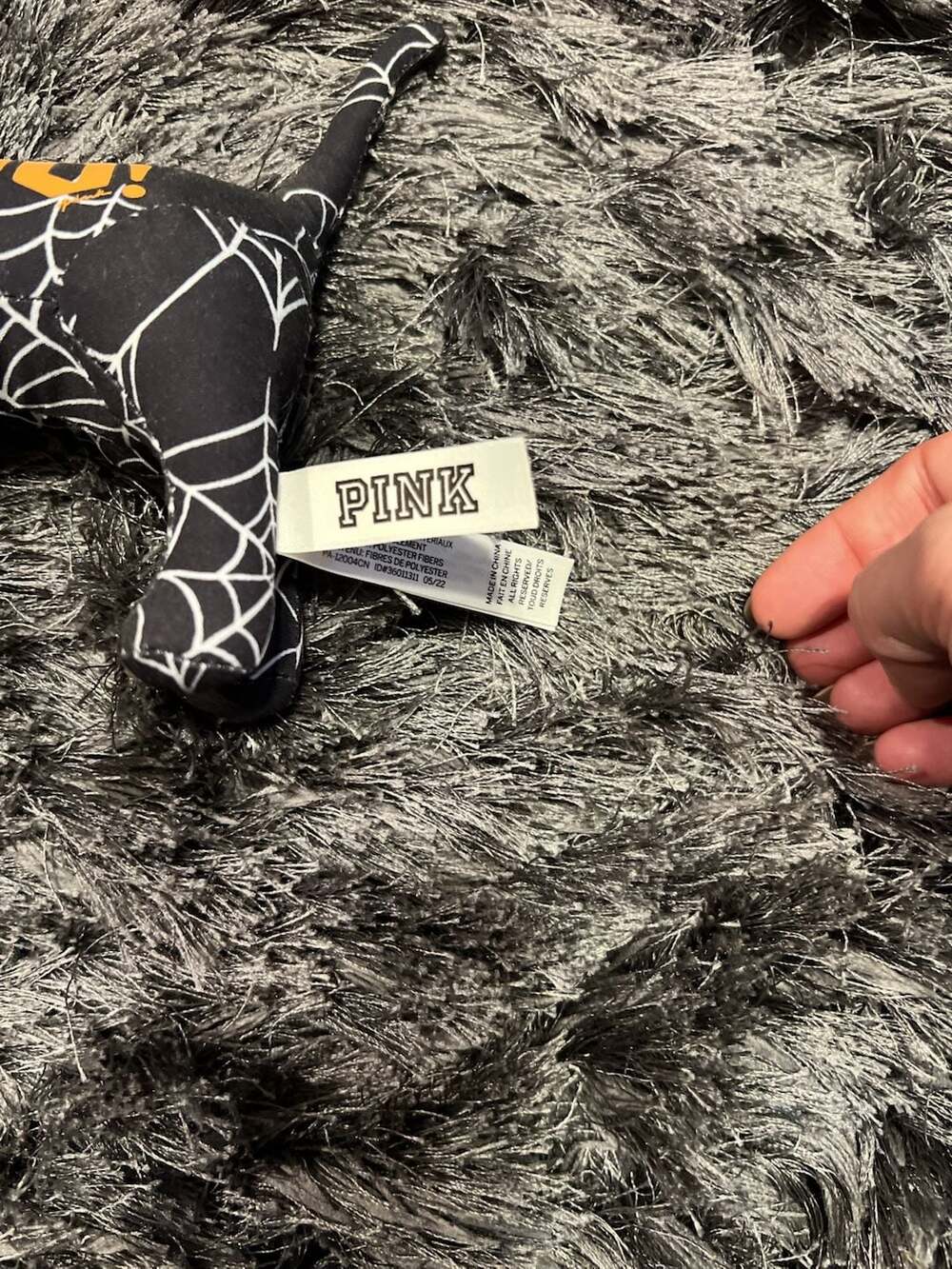 Victoria's Secret PINK 2022 Halloween Spiderweb BOO! Mini Dog Plush - Picture 6 of 7